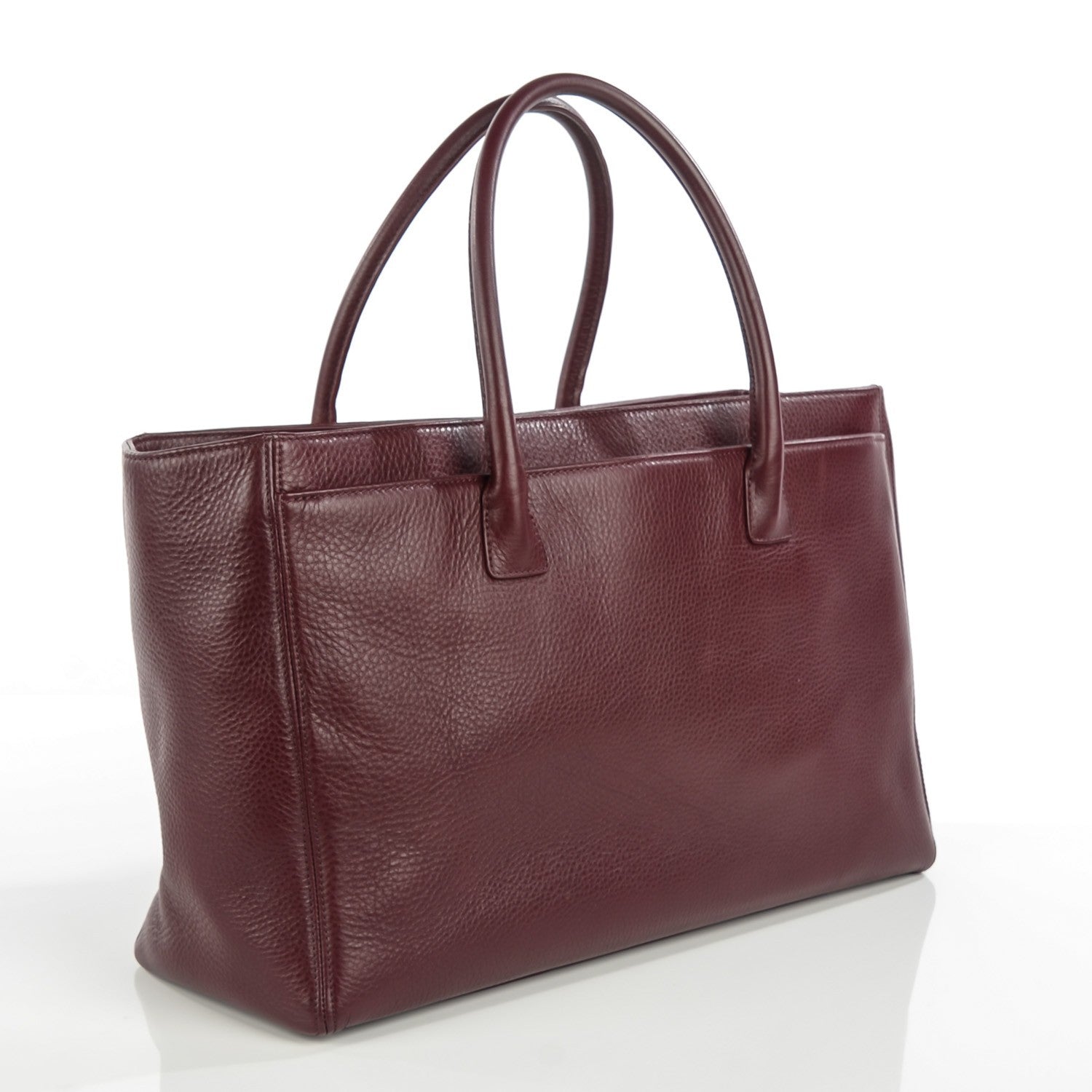 Chanel Deerskin Cerf Executive Shopper Tote Burgundy 3 of 7