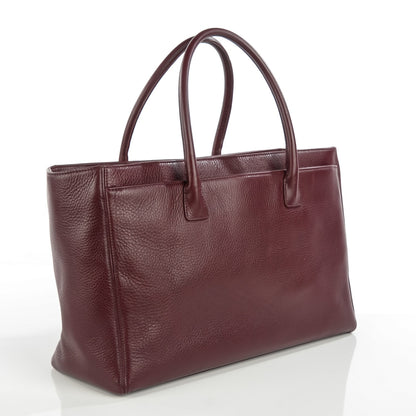 Chanel Deerskin Cerf Executive Shopper Tote Burgundy 3 of 7