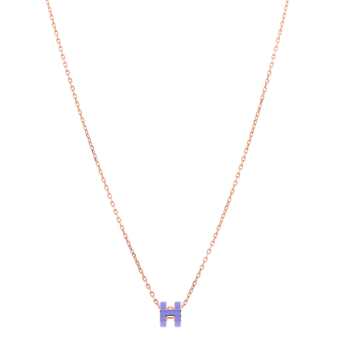 Rose Gold Mini Pop H Pendant Necklace Lilas
