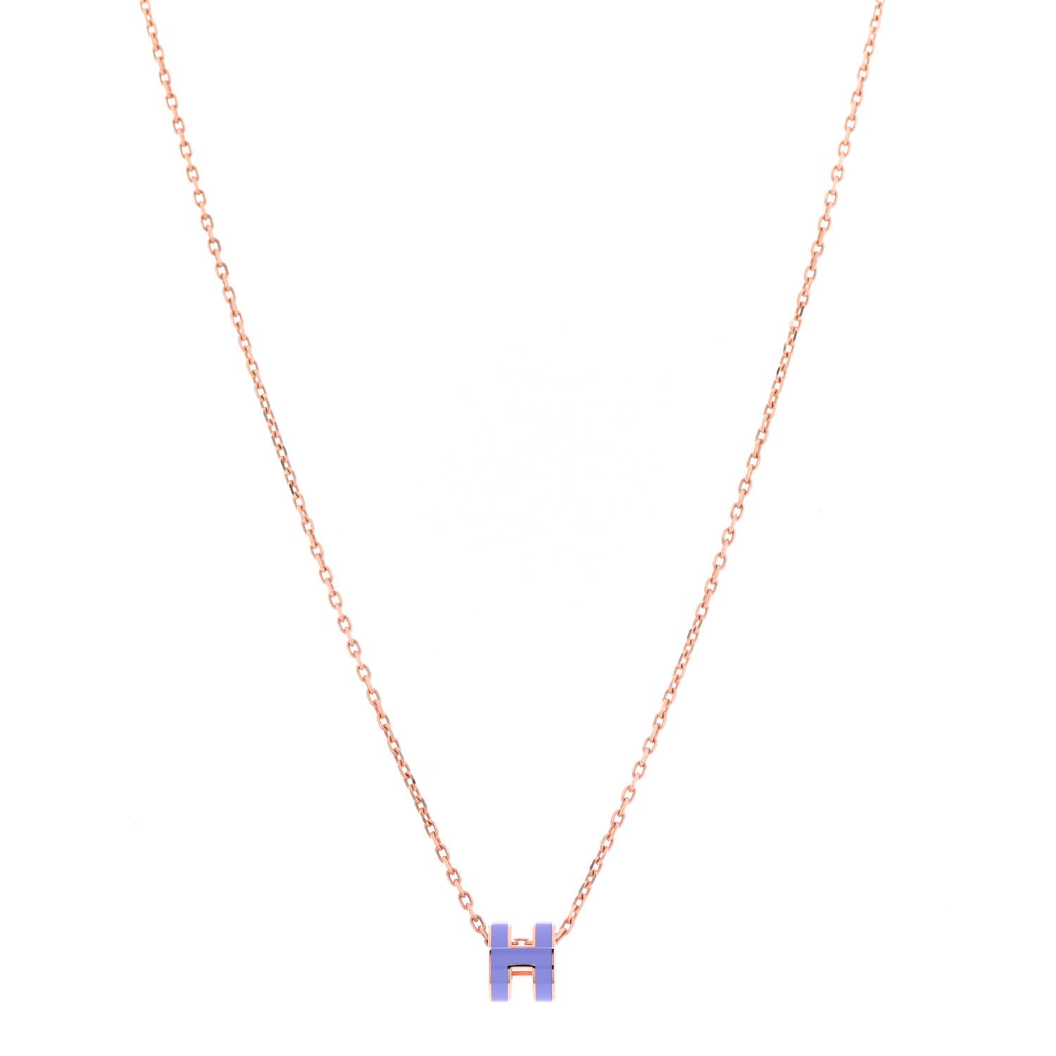 Hermes Rose Gold Mini Pop H Pendant Necklace Lilas 1 of 8