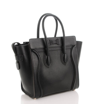 Celine Drummed Calfskin Micro Luggage Black 3 of 8