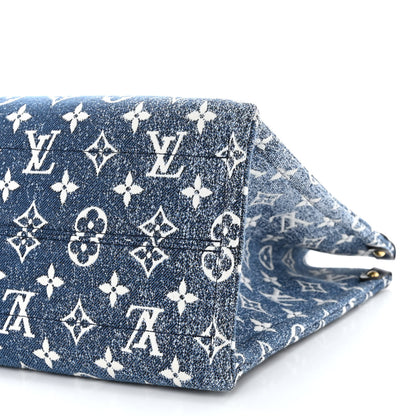 Louis Vuitton Monogram Jacquard Denim Onthego MM Bleu 9 of 9