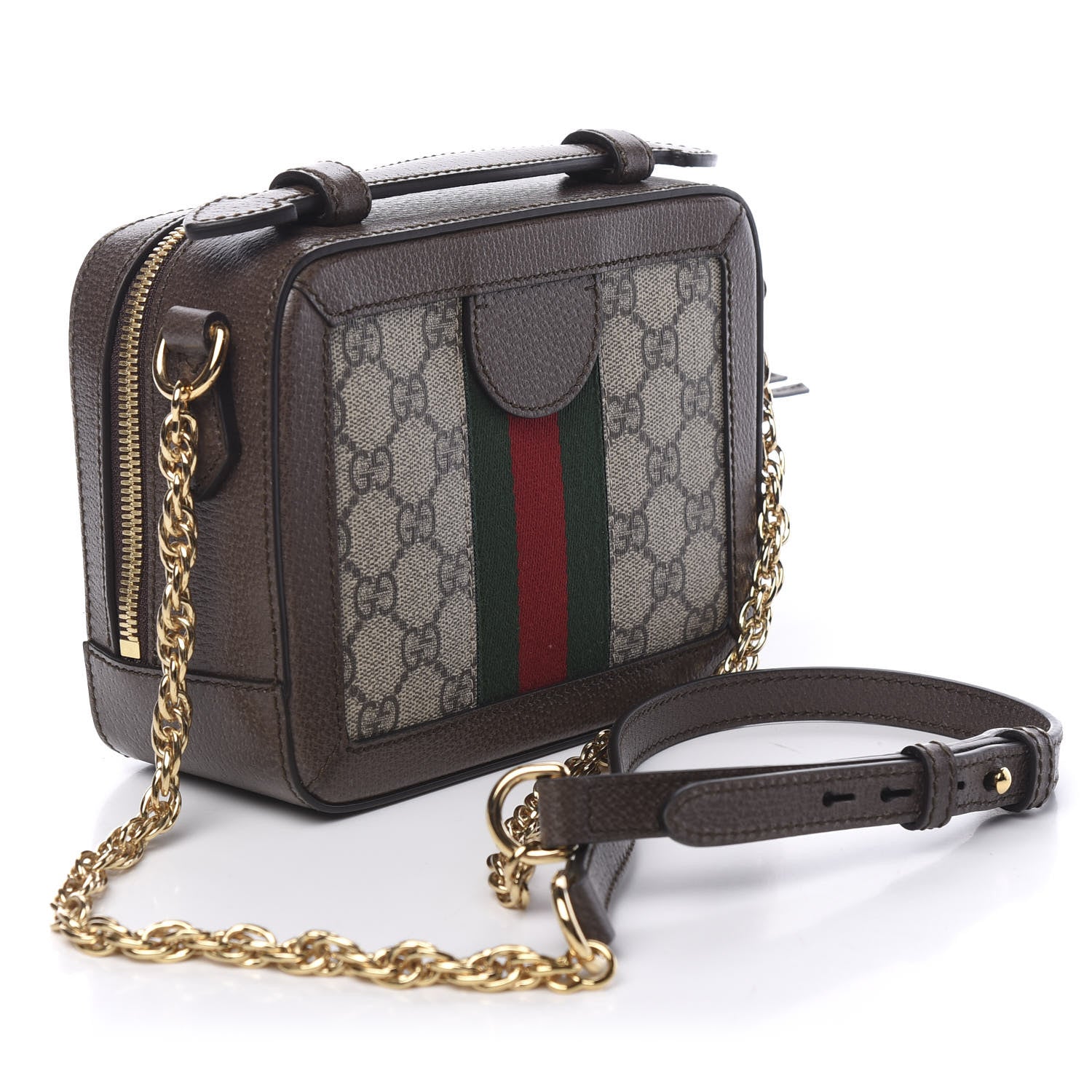 Gucci GG Supreme Monogram Mini Ophidia Top Handle Shoulder Bag Brown 2 of 9