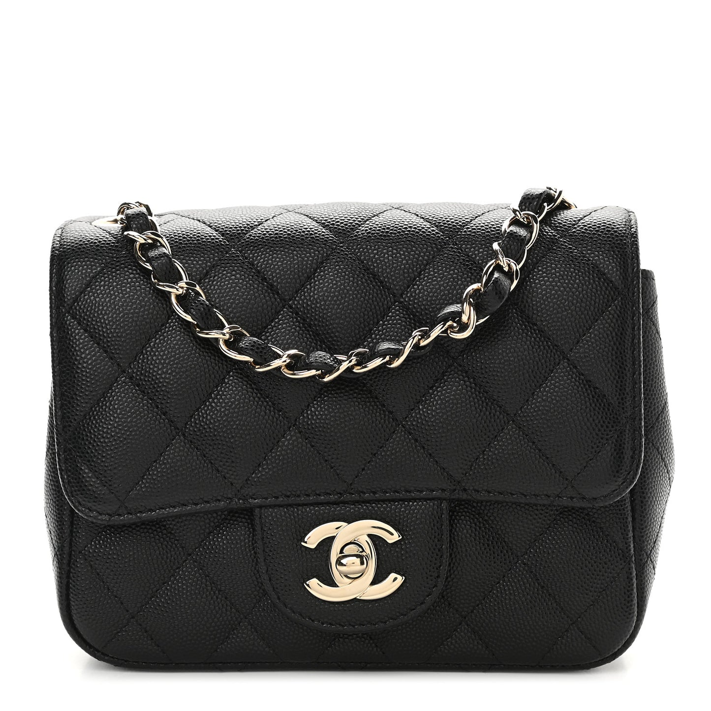 Caviar Quilted Mini Square Flap Black