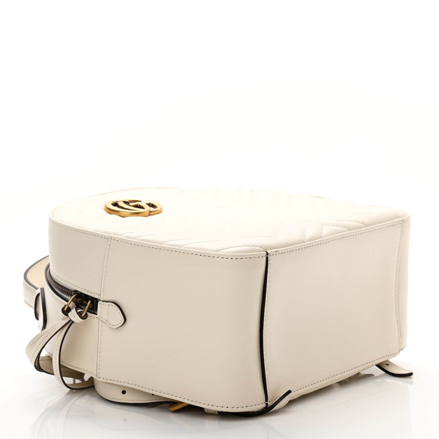 Gucci Calfskin Matelasse GG Marmont Dome Backpack White 4 of 10