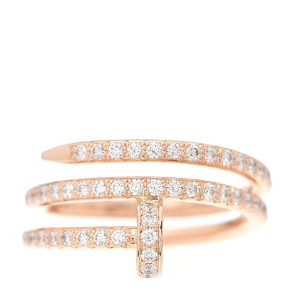 Cartier 18K Pink Gold Diamond Double Juste Un Clou Paved Ring 47 4 1 of 5