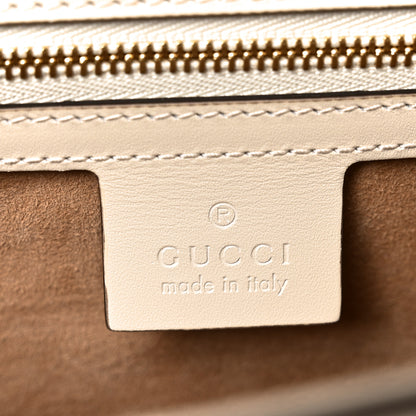 Gucci Calfskin Web Medium Sylvie Top Handle Bag White 6 of 10
