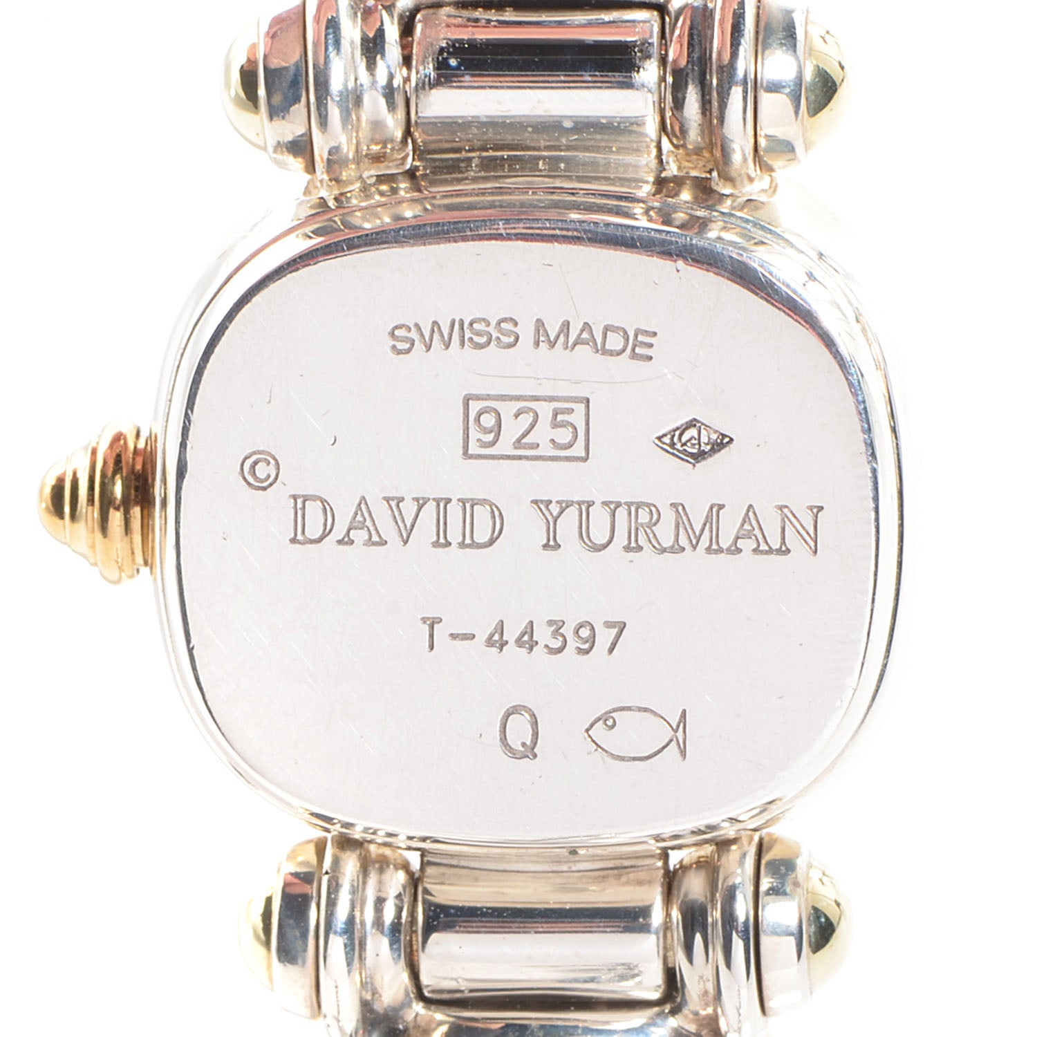 David Yurman Sterling Silver 14K Yellow Gold Mother of Pearl 21mm Classic Cable Quartz Watch 3 of 6