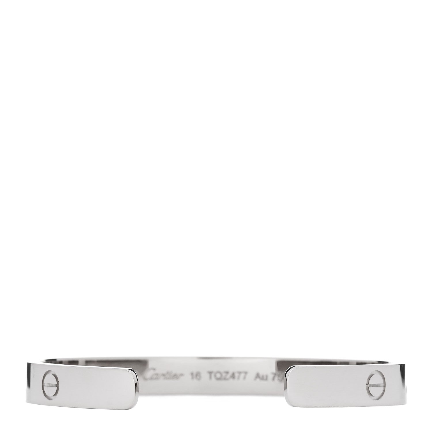 Cartier 18K White Gold LOVE Cuff Bracelet 16 2 of 4