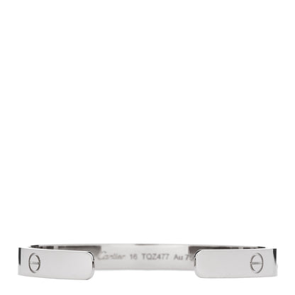 Cartier 18K White Gold LOVE Cuff Bracelet 16 2 of 4