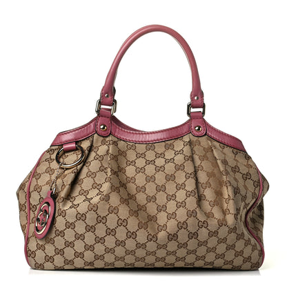 Gucci Monogram Margaux Calfskin Medium Sukey Tote Beige Ebony Vintage Rose 1 of 9
