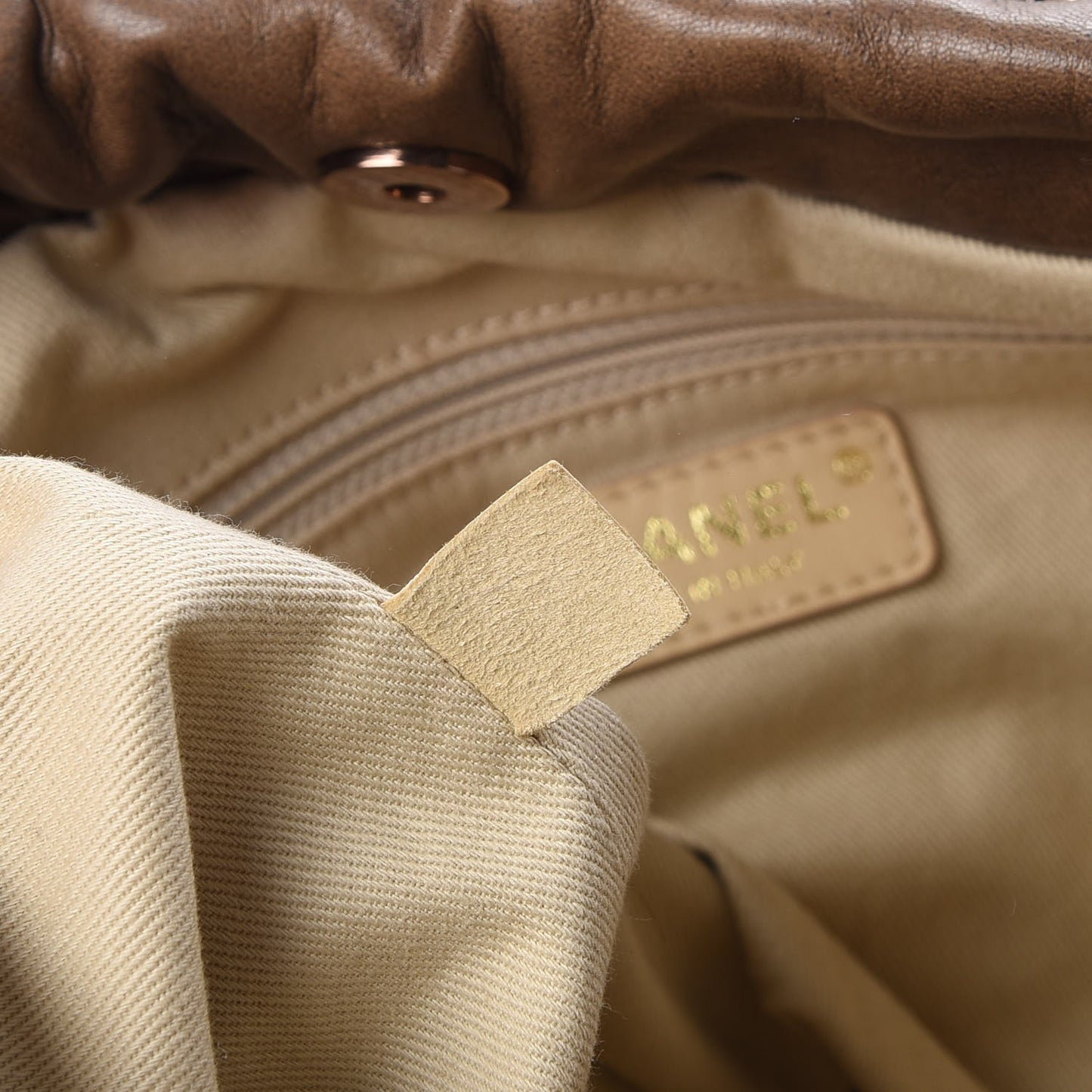 Lambskin Quilted Cloudy Bundle East West Tote Beige