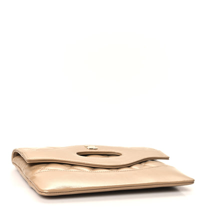 Chanel Shiny Lambskin Quilted 31 Clutch Beige 4 of 11