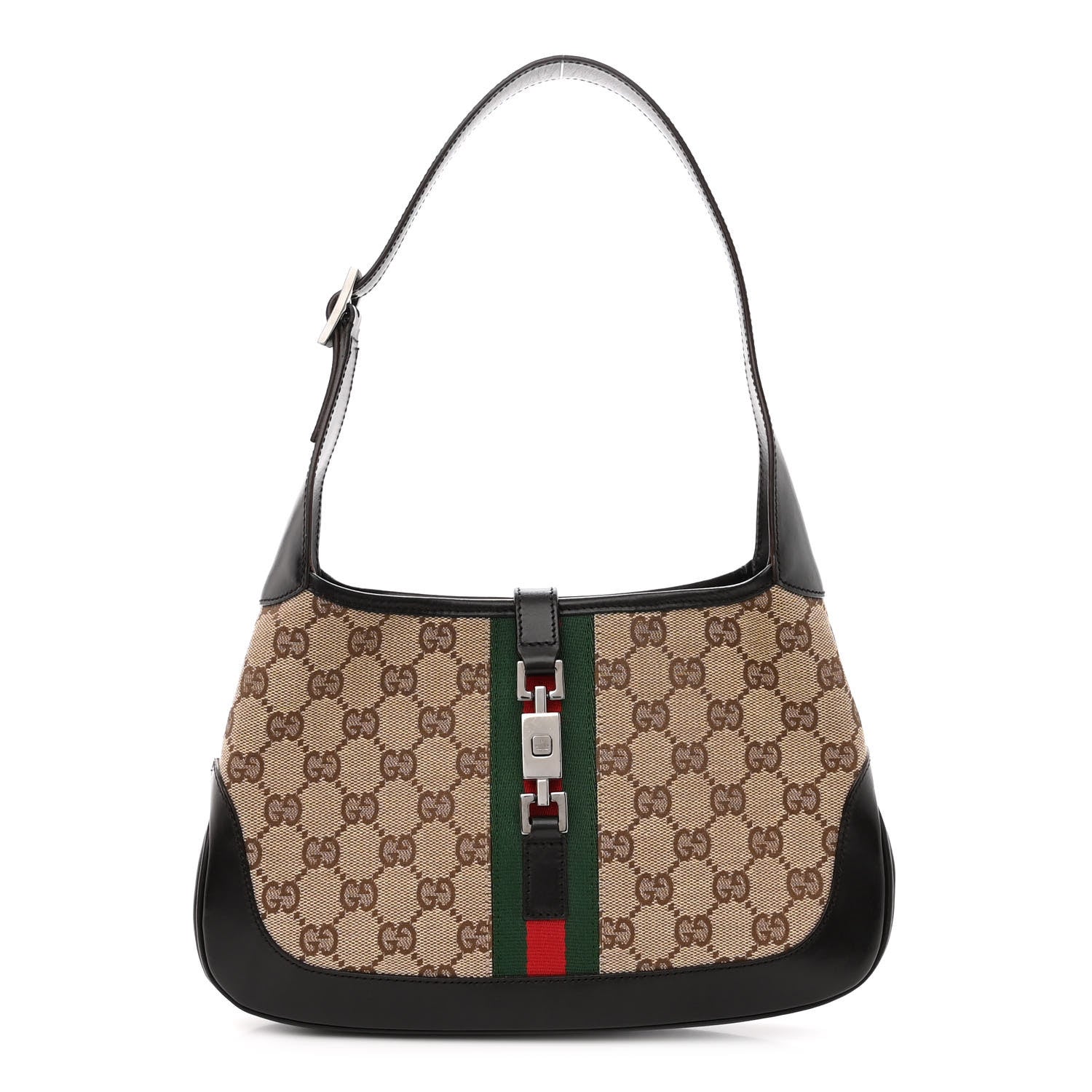 Gucci Monogram Web Small Jackie O Hobo Dark Brown 1 of 10