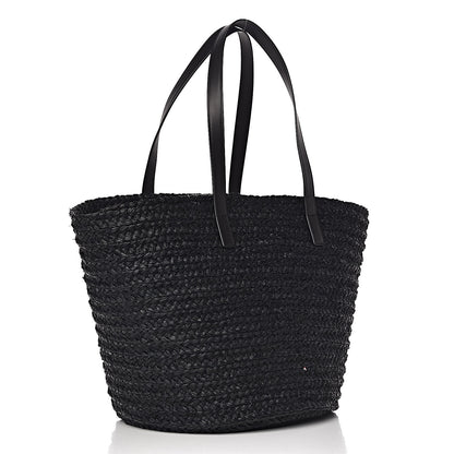 Saint Laurent Raffia Medium Panier Bag Black 3 of 9