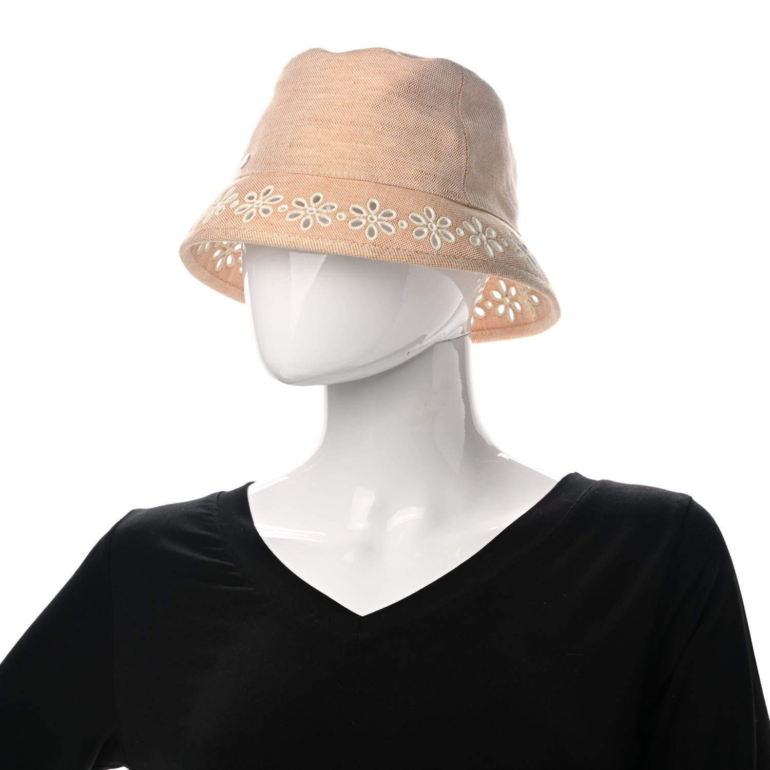 Hermes Linen Cotton Embroidered Eloise Garden Party Bucket Hat 56 Jaune Itauba 2 of 7