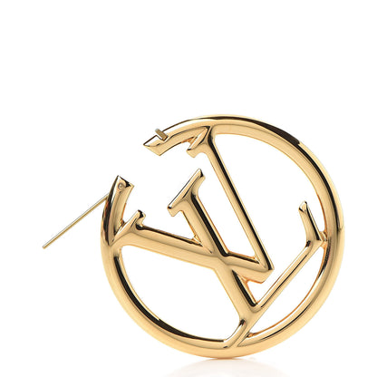 Louis Vuitton Metal Louise Hoop Earrings Gold 3 of 3