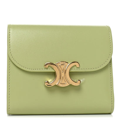 Celine Shiny Calfskin Small Triomphe Wallet Light Jade 1 of 7