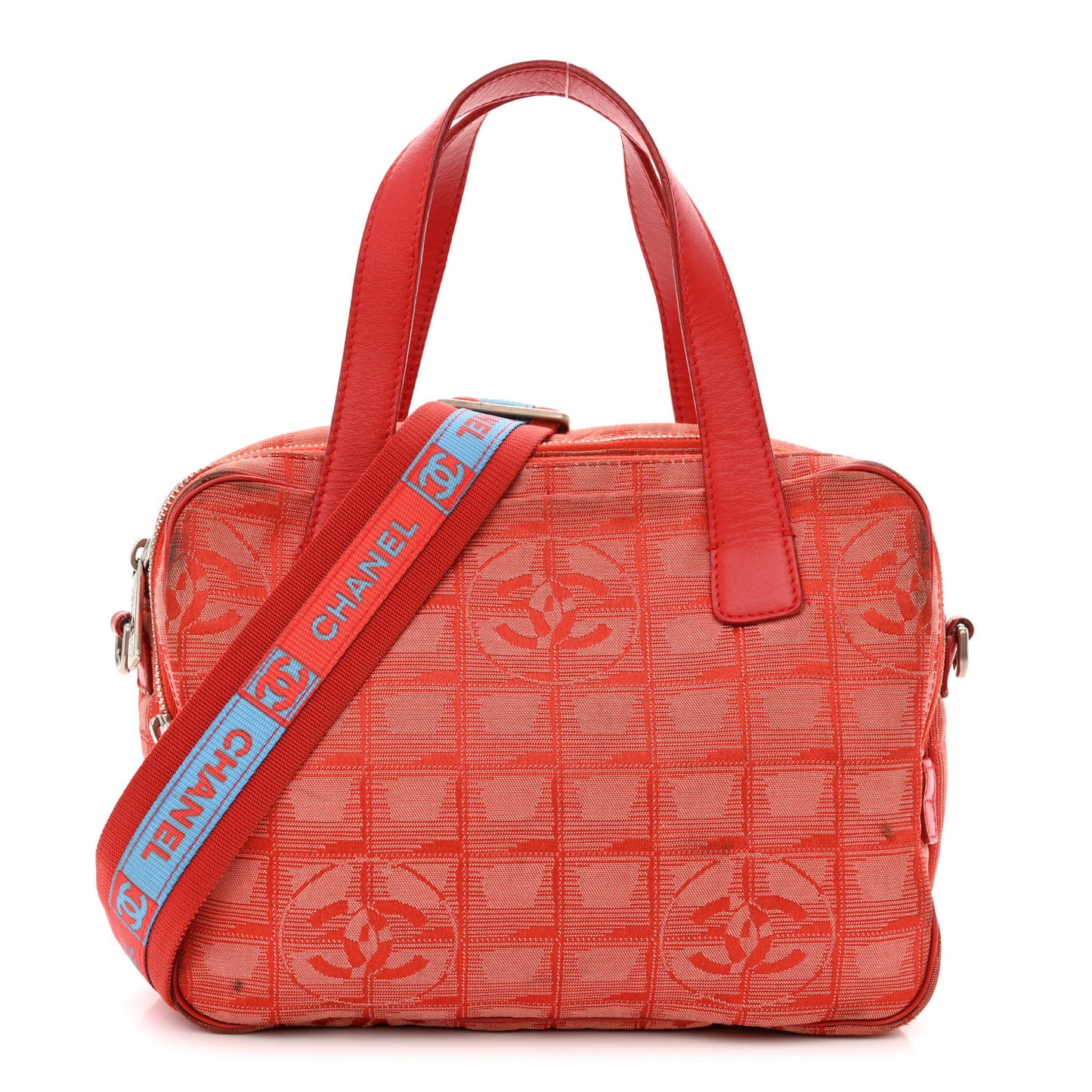 Nylon Small Travel Tote Red