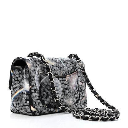 Chanel Canvas Sequin Mini Rectangular Flap Black 2 of 4