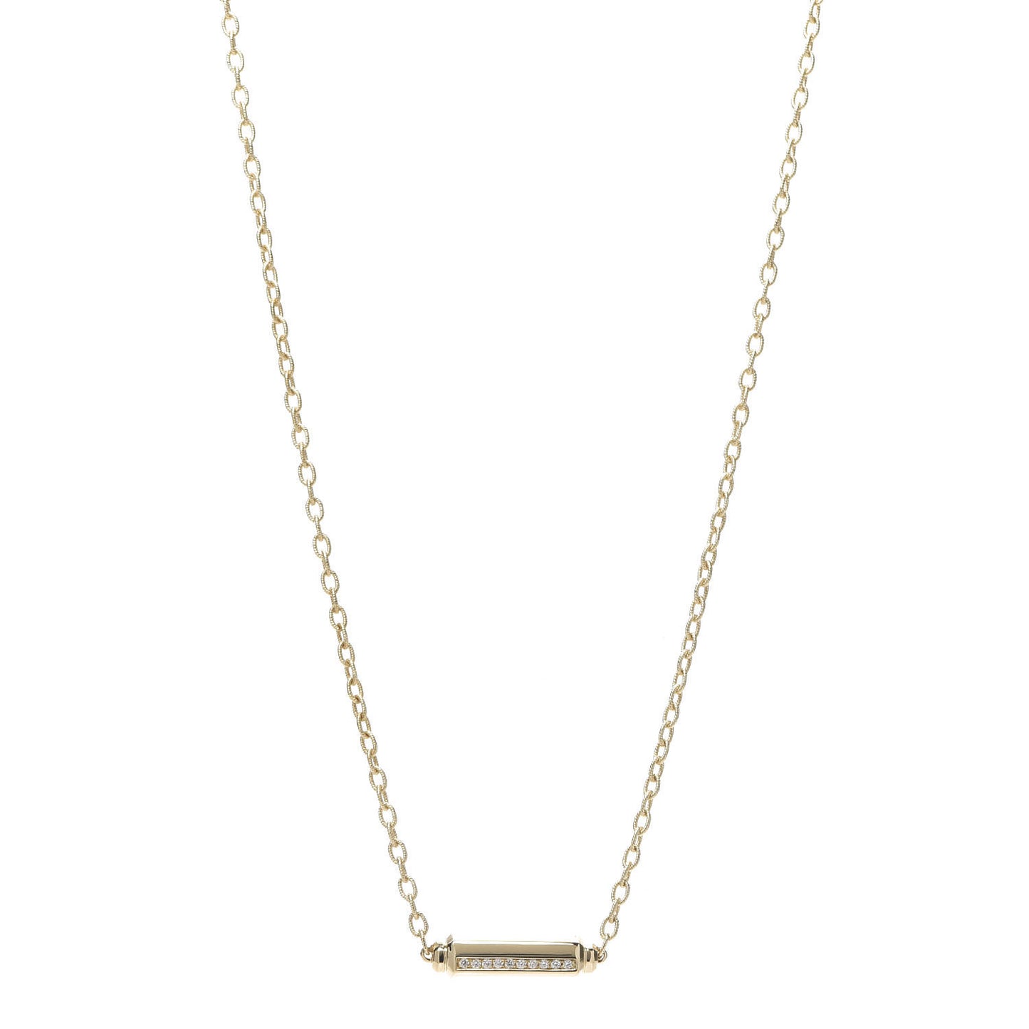 18K Yellow Gold Diamond Barrels Pendant Necklace