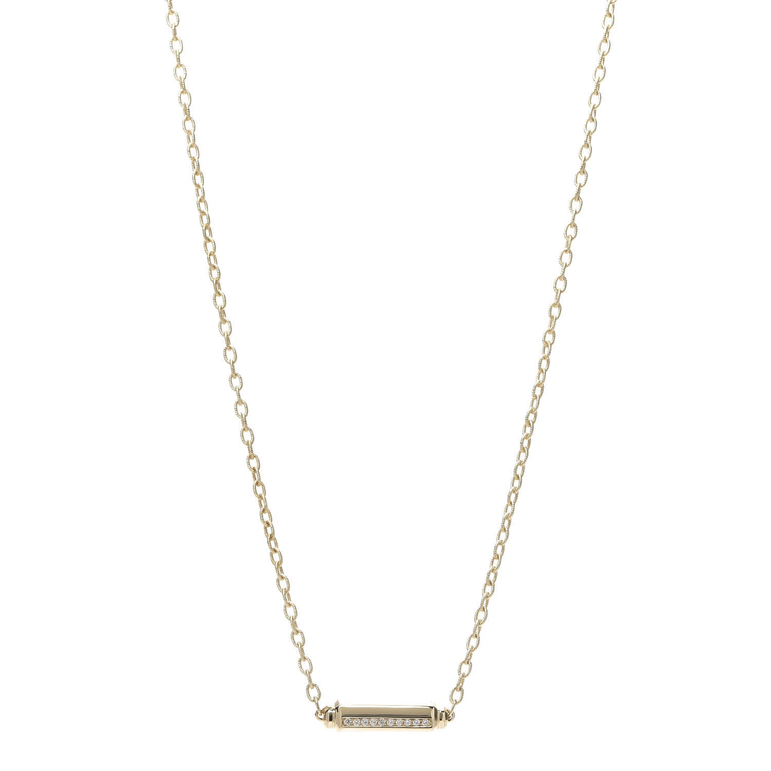 David Yurman 18K Yellow Gold Diamond Barrels Pendant Necklace 1 of 5