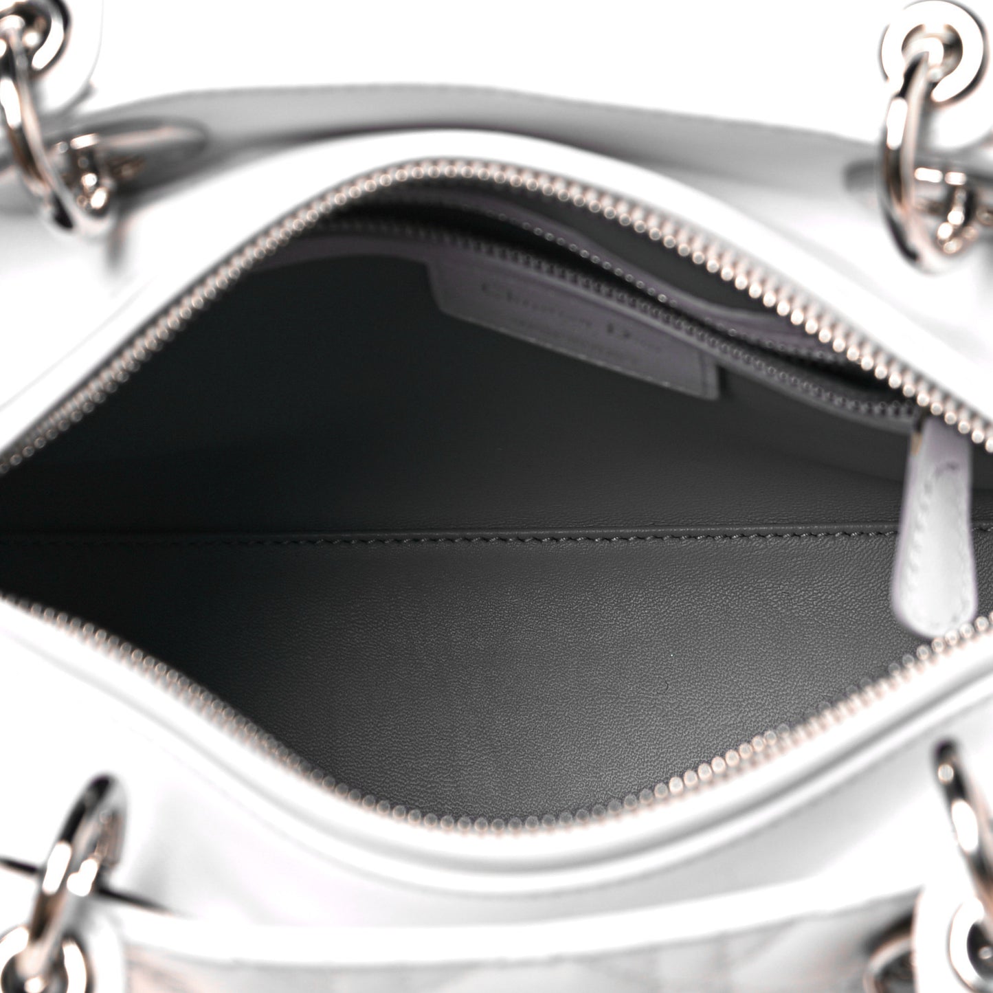 Lambskin Cannage Medium Lady Dior White