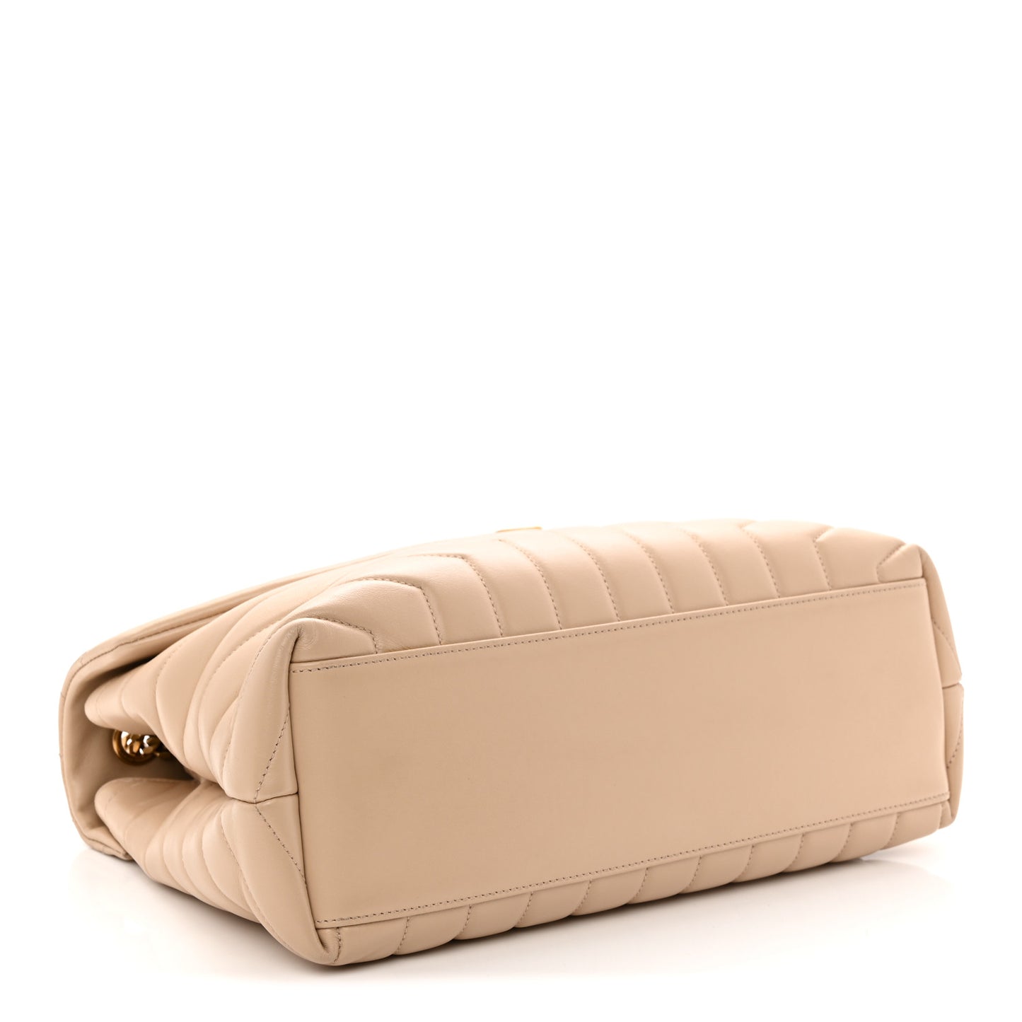 Calfskin Y Quilted Monogram Medium Loulou Chain Satchel Nude Powder