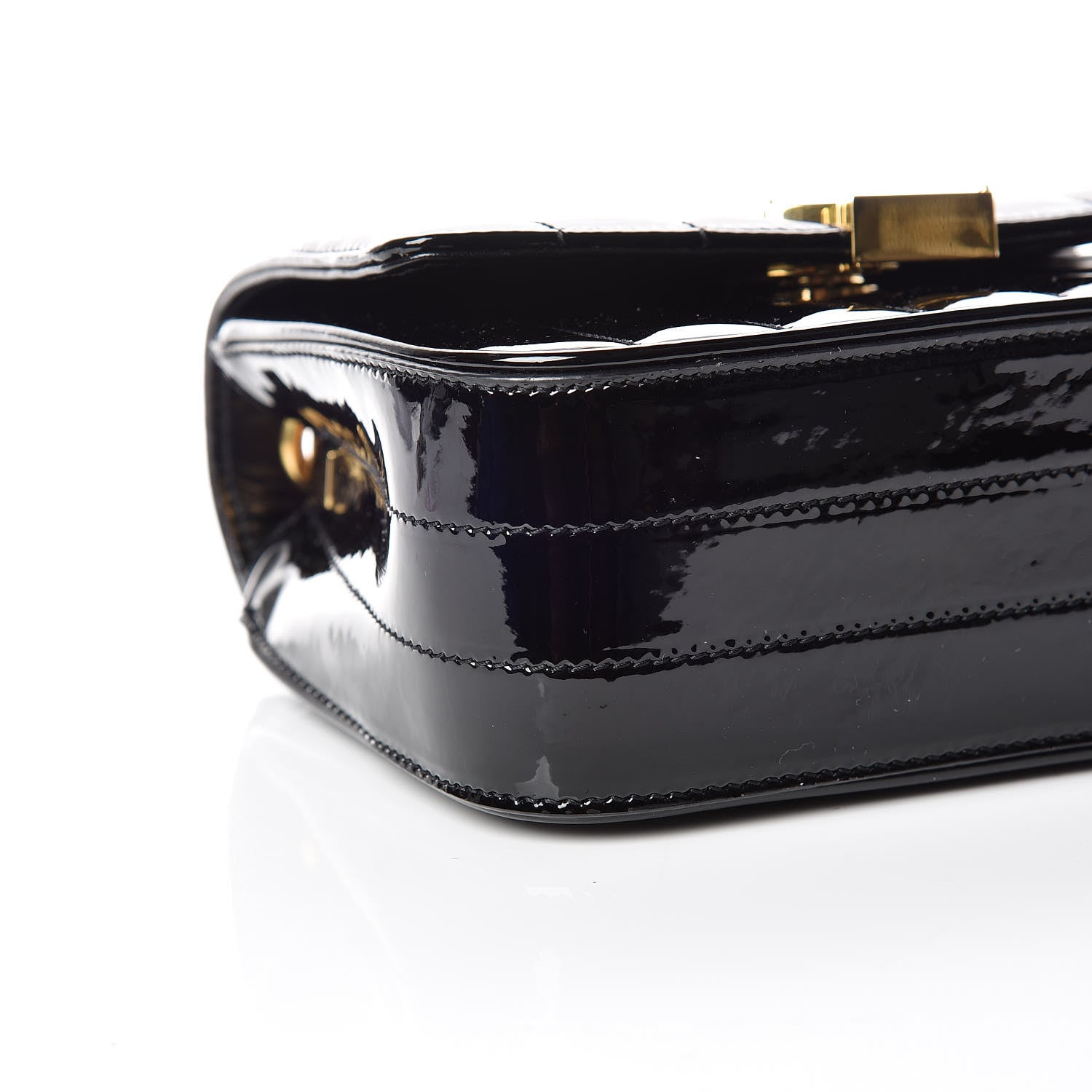 Saint Laurent Patent Calfskin Matelasse Monogram Small Vicky Chain Bag Black 5 of 11