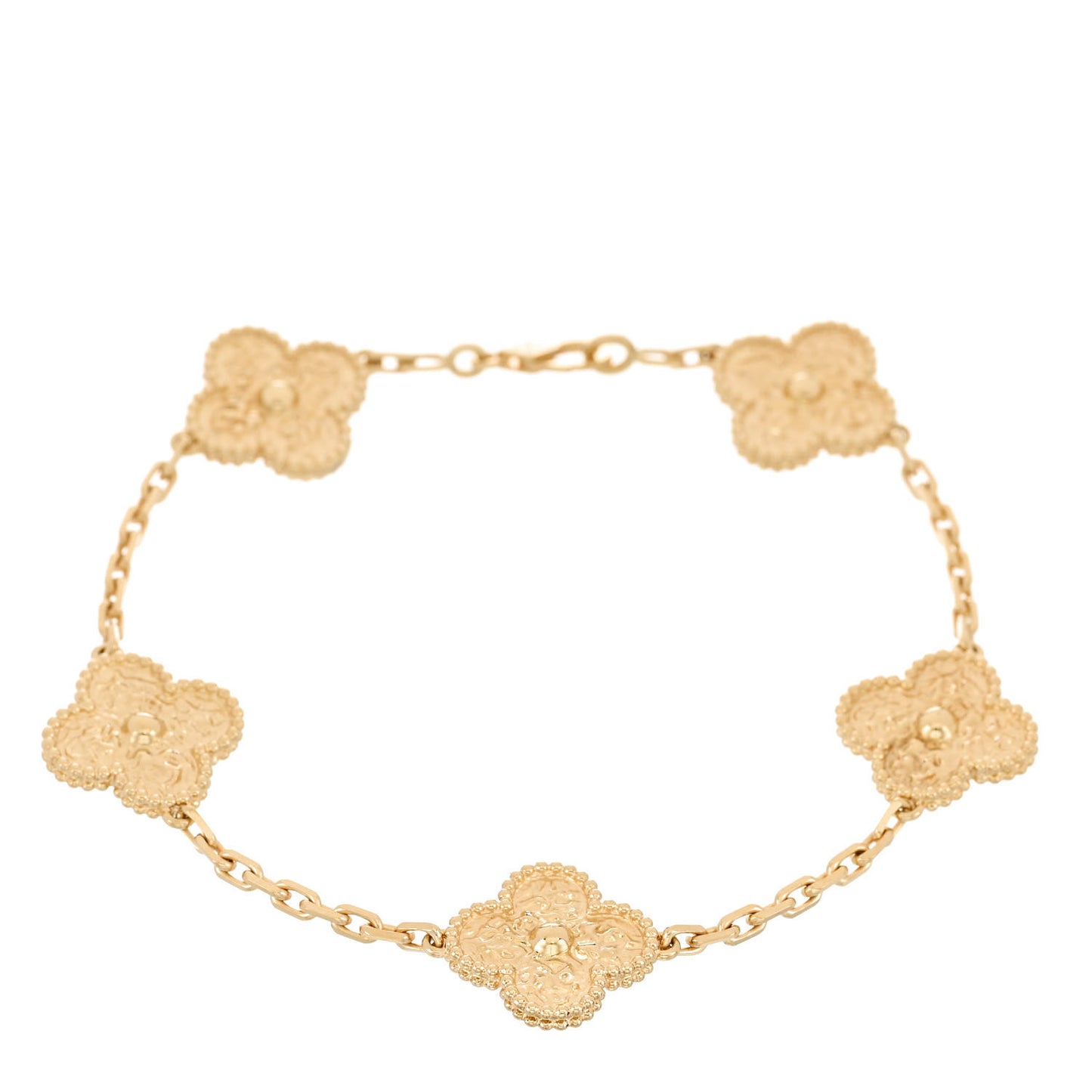18K Yellow Gold 5 Motifs Vintage Alhambra Bracelet