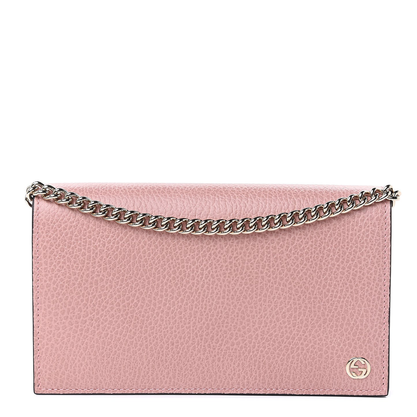 Dollar Calfskin Medium Betty Chain Wallet Soft Pink