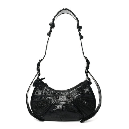Balenciaga Agneau Arena Monochrome Le Cagole Shoulder Bag XS Black 3 of 11