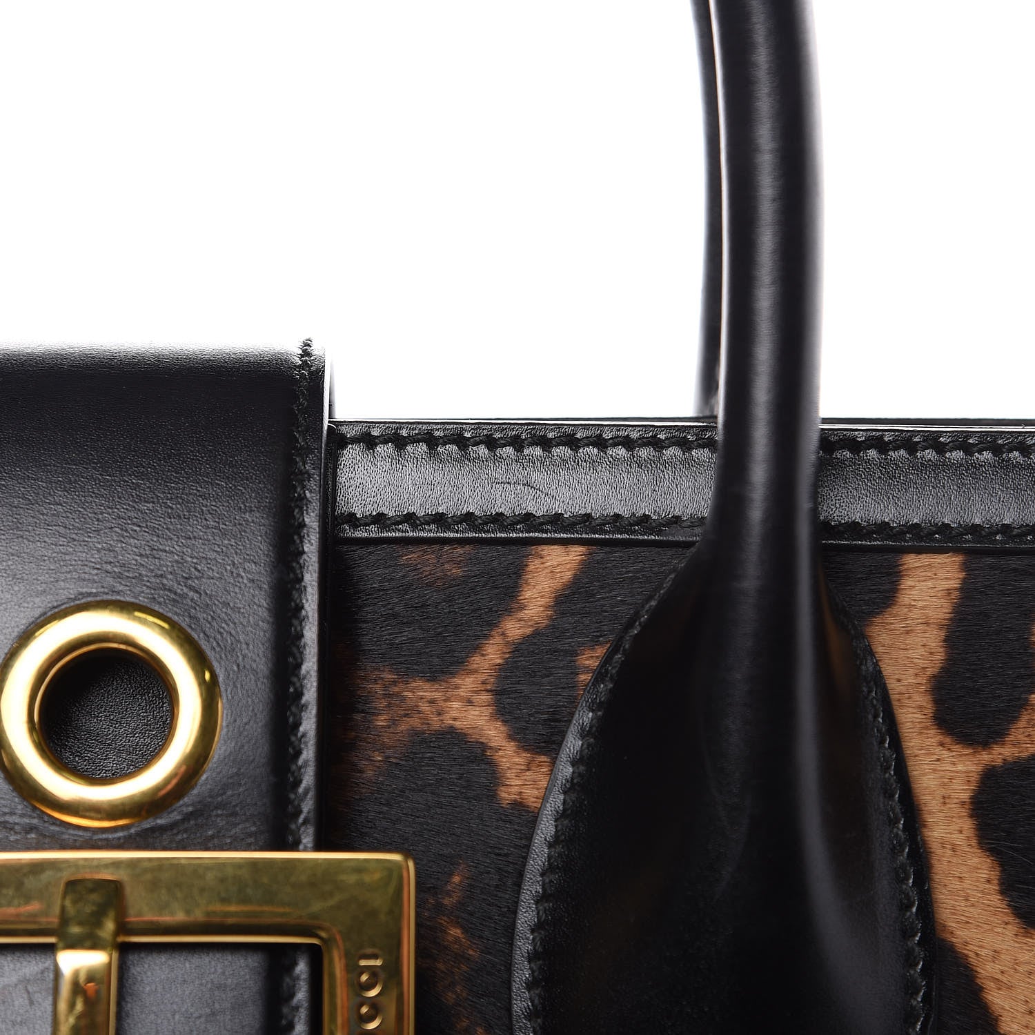 Gucci Pony Hair Jaguar Print Medium Lady Buckle Top Handle Bag Black 17 of 18