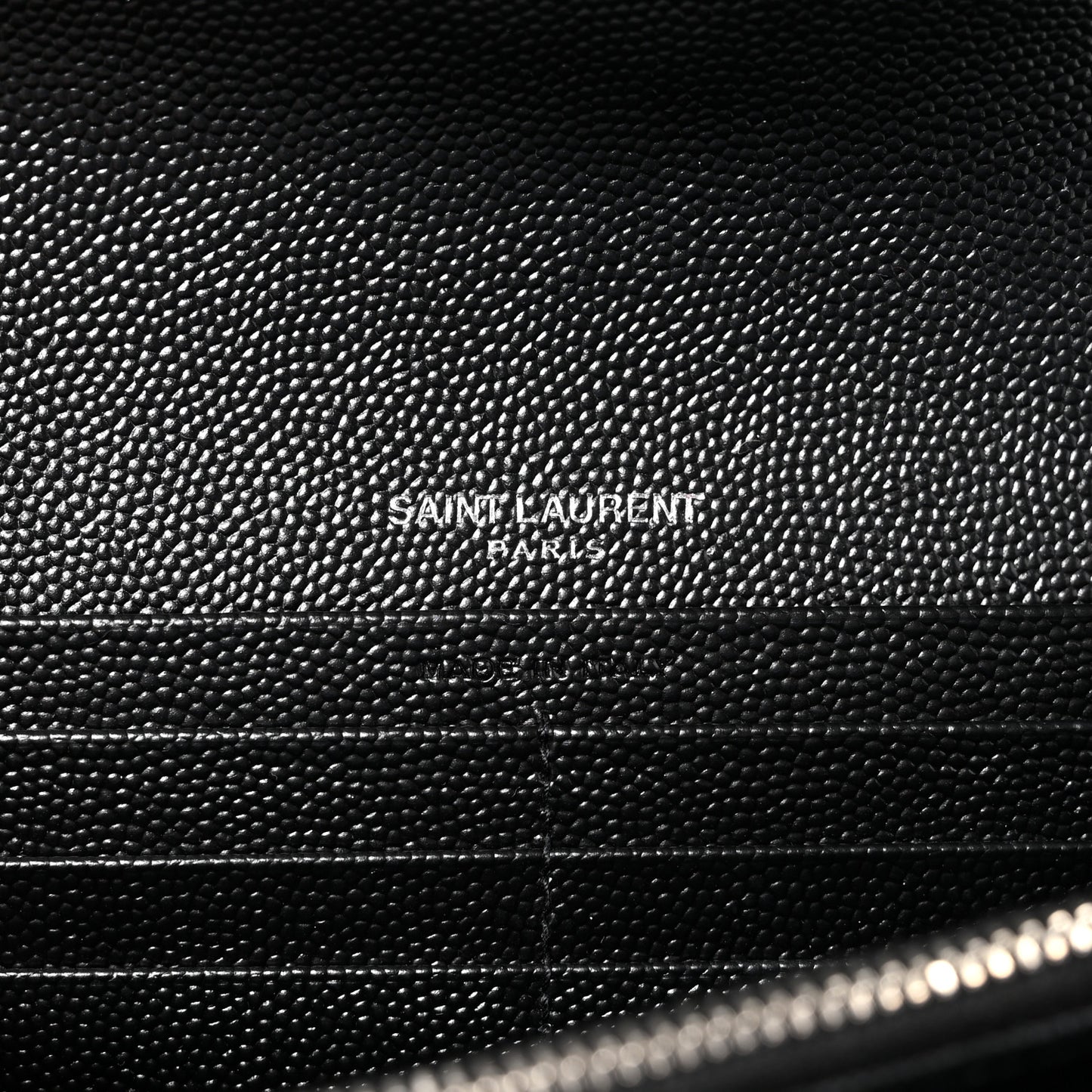 Grain De Poudre Matelasse Chevron Monogram Flap Wallet Black