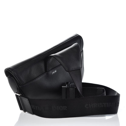 Christian Dior Grained Calfskin Mens Saddle Pouch Black 3 of 10