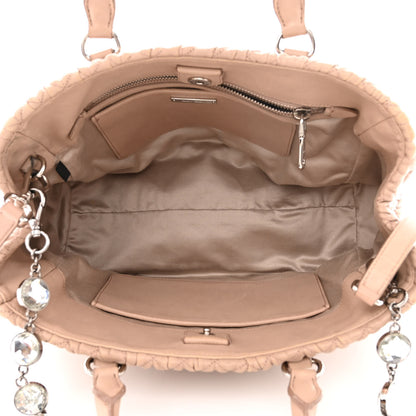 Miu Miu Nappa Matelasse Swarovski Crystal Tote Cammeo 5 of 14