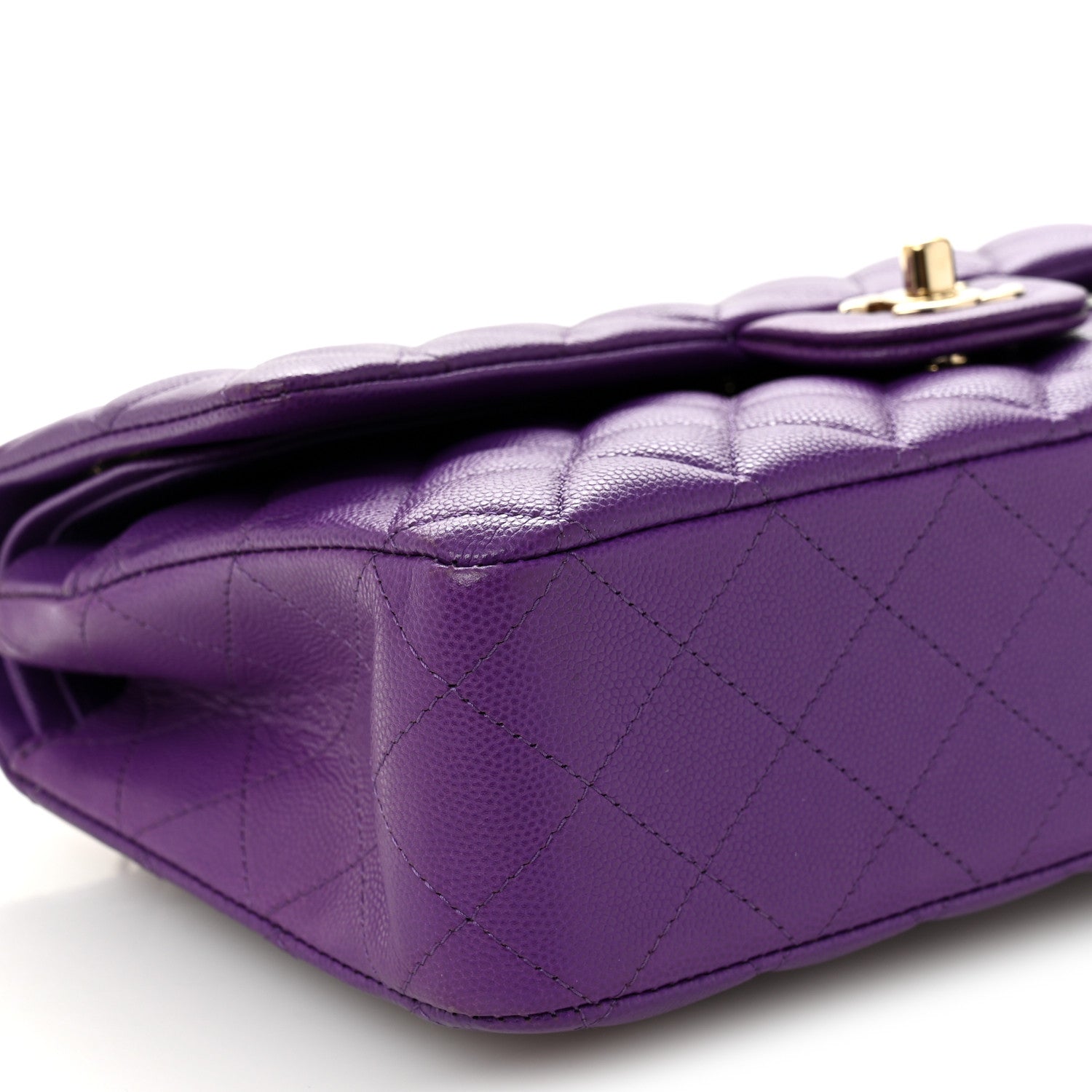 Chanel Caviar Quilted Medium Double Flap Purple 9 of 10