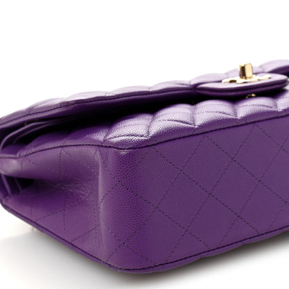 Chanel Caviar Quilted Medium Double Flap Purple 9 of 10