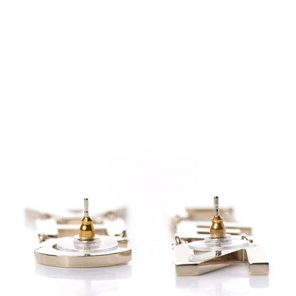 Chanel Metal Cha-Nel Logo Drop Earrings Gold 3 of 5