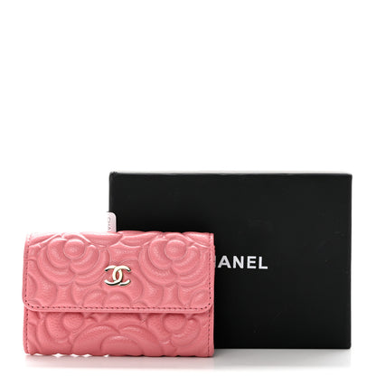 Chanel Caviar Camellia Embossed Card Holder Wallet Pink 9 of 9
