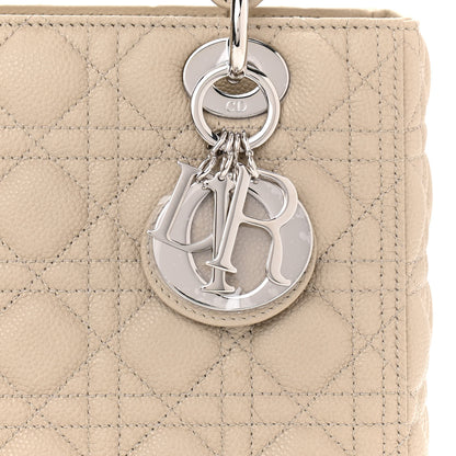 Christian Dior Grained Calfskin Cannage Medium Lady Dior Natural 6 of 9