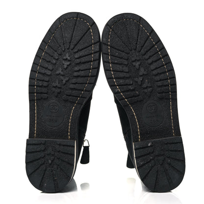 Chanel Suede Calfskin CC Short Boots 36.5 Bleu Fonce 5 of 8