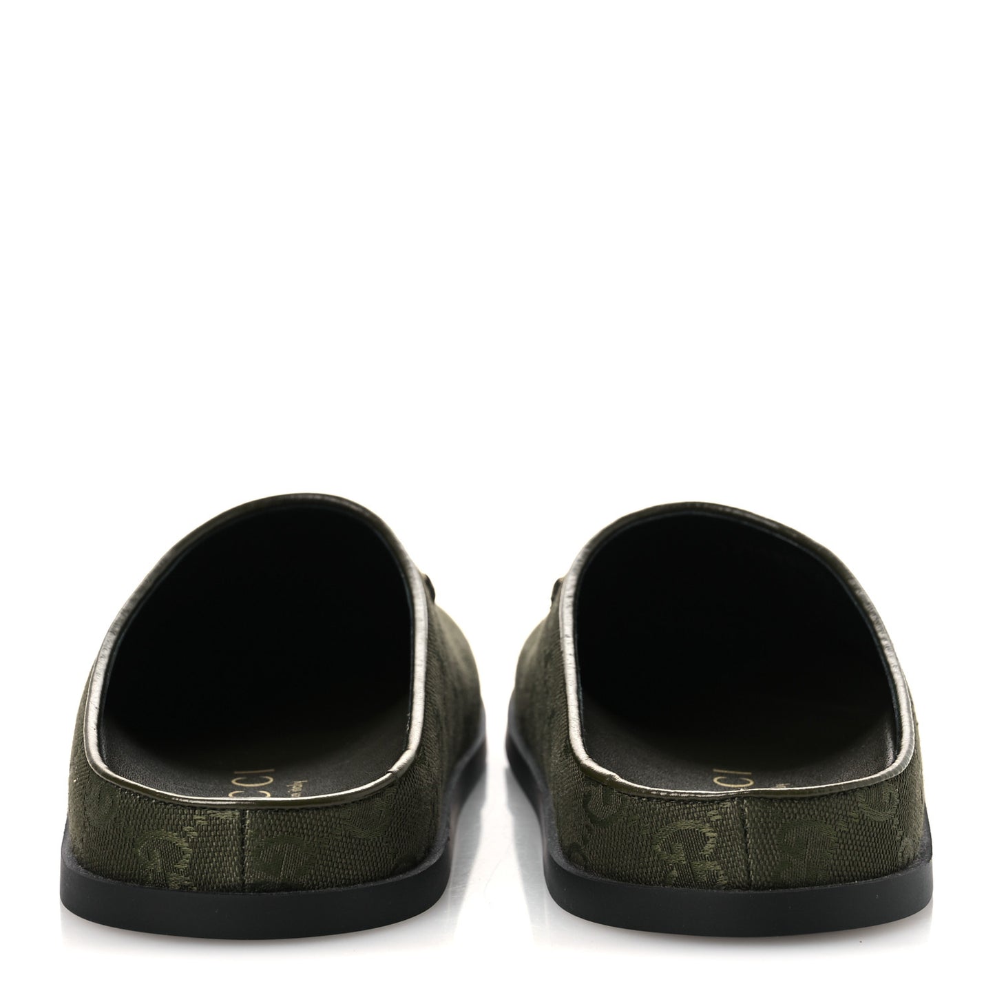 New Canvas Monogram GG Granada Kid Womens Horsebit Mules 38 Green