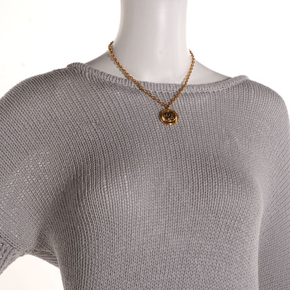 Chanel Sunburst Cutout CC Necklace Gold 2 of 4