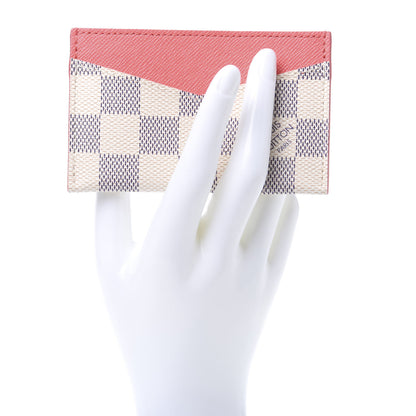 Louis Vuitton Damier Azur Daily Card Holder Rose Papaye 2 of 10