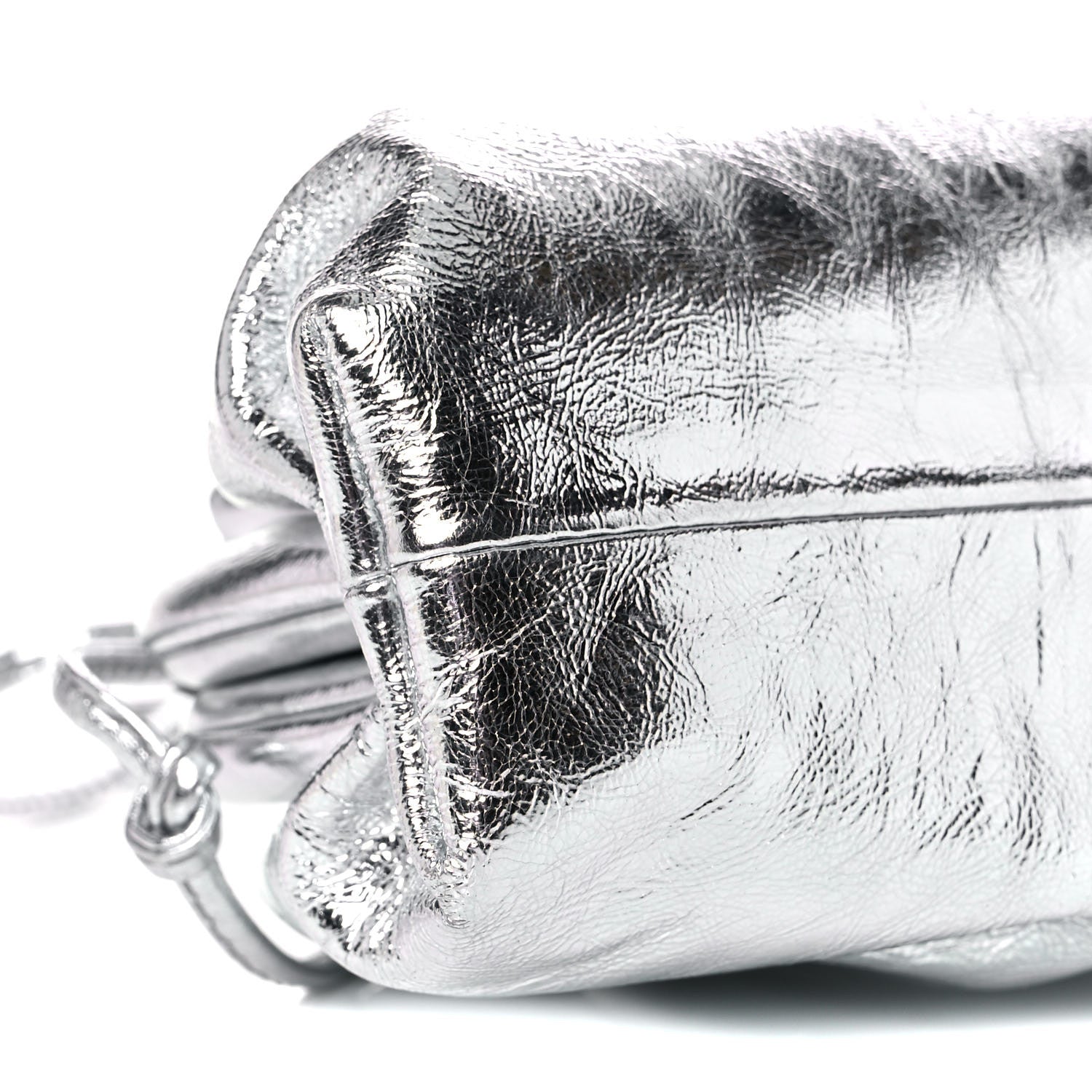 Bottega Veneta Metallic Calfskin The Mini Pouch Silver 7 of 8