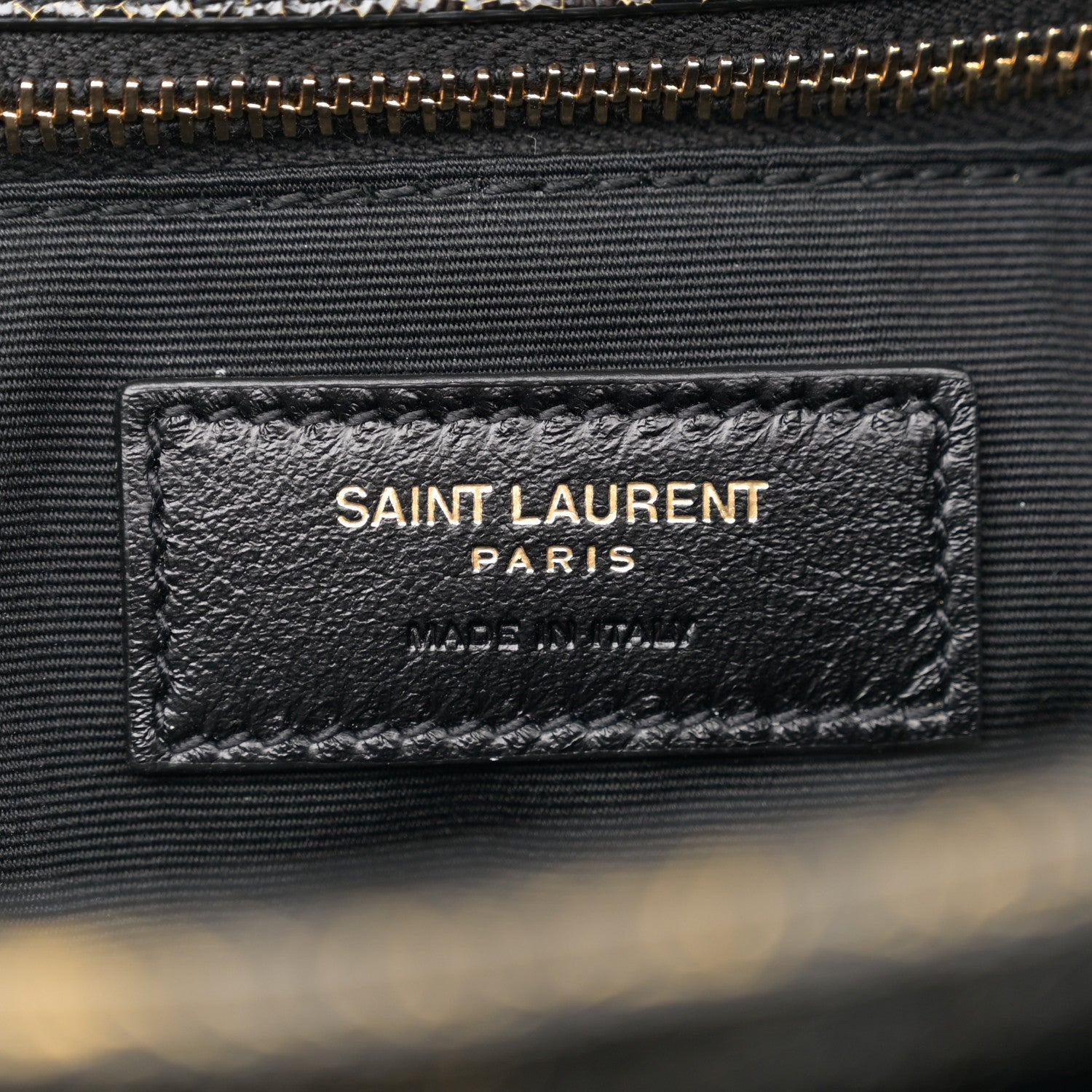 Saint Laurent Crinkled Calfskin Matelasse Monogram Medium Niki Chain Satchel Black Ocra 6 of 11