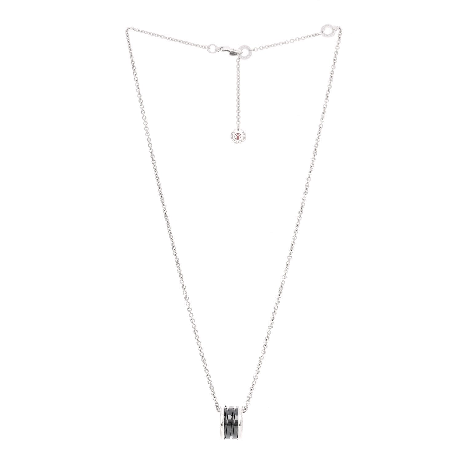 Bulgari Sterling Silver Ceramic Save The Children Pendant Necklace 3 of 6