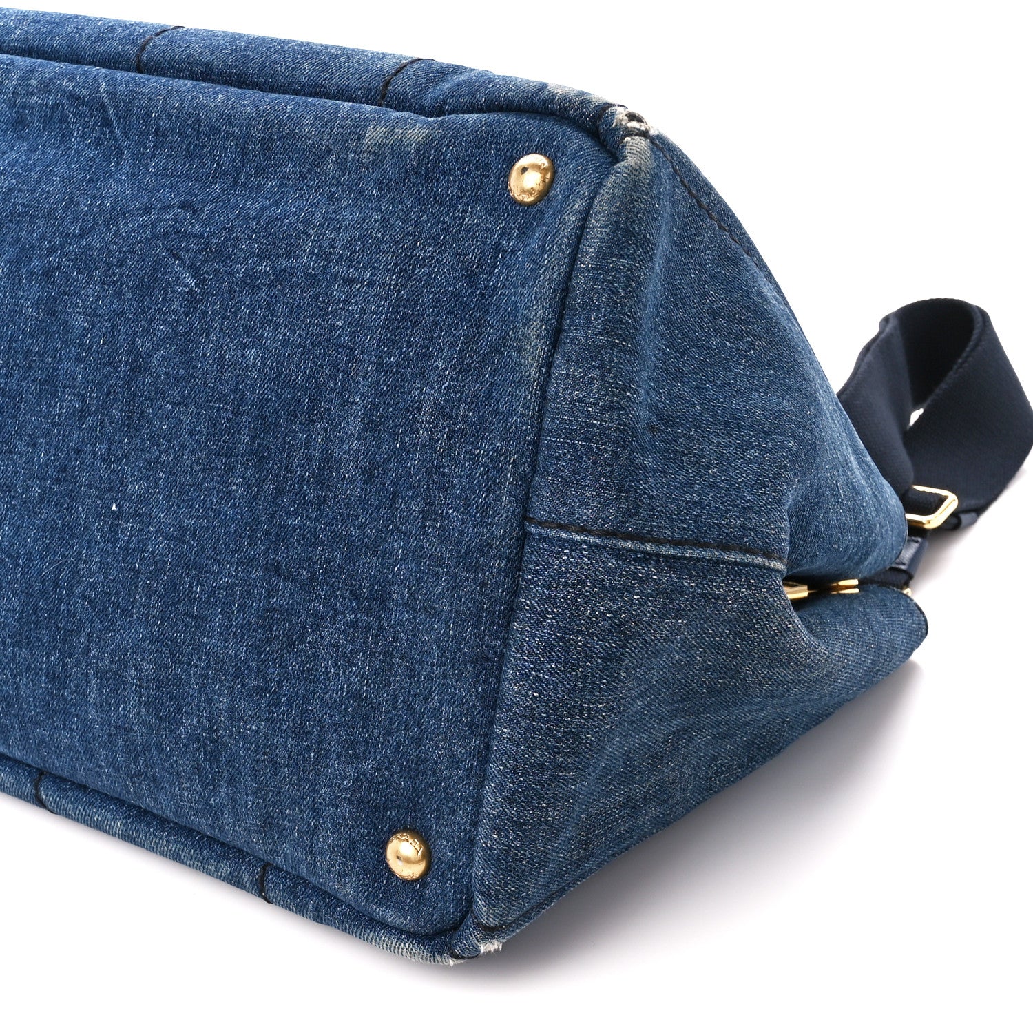 Prada Denim Logo Tote Bleu 12 of 13