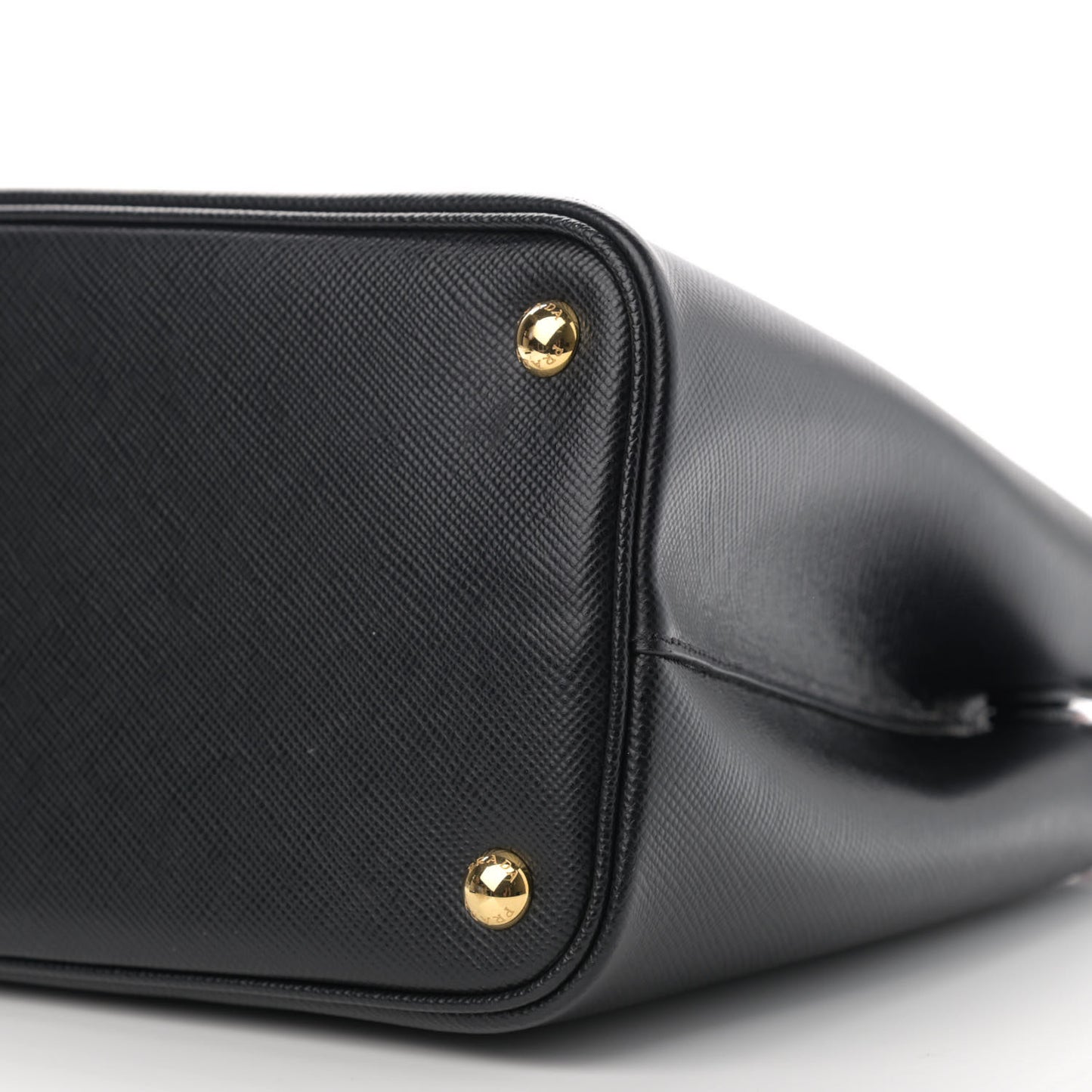 Saffiano Cuir Small Double Bag Black Fuoco
